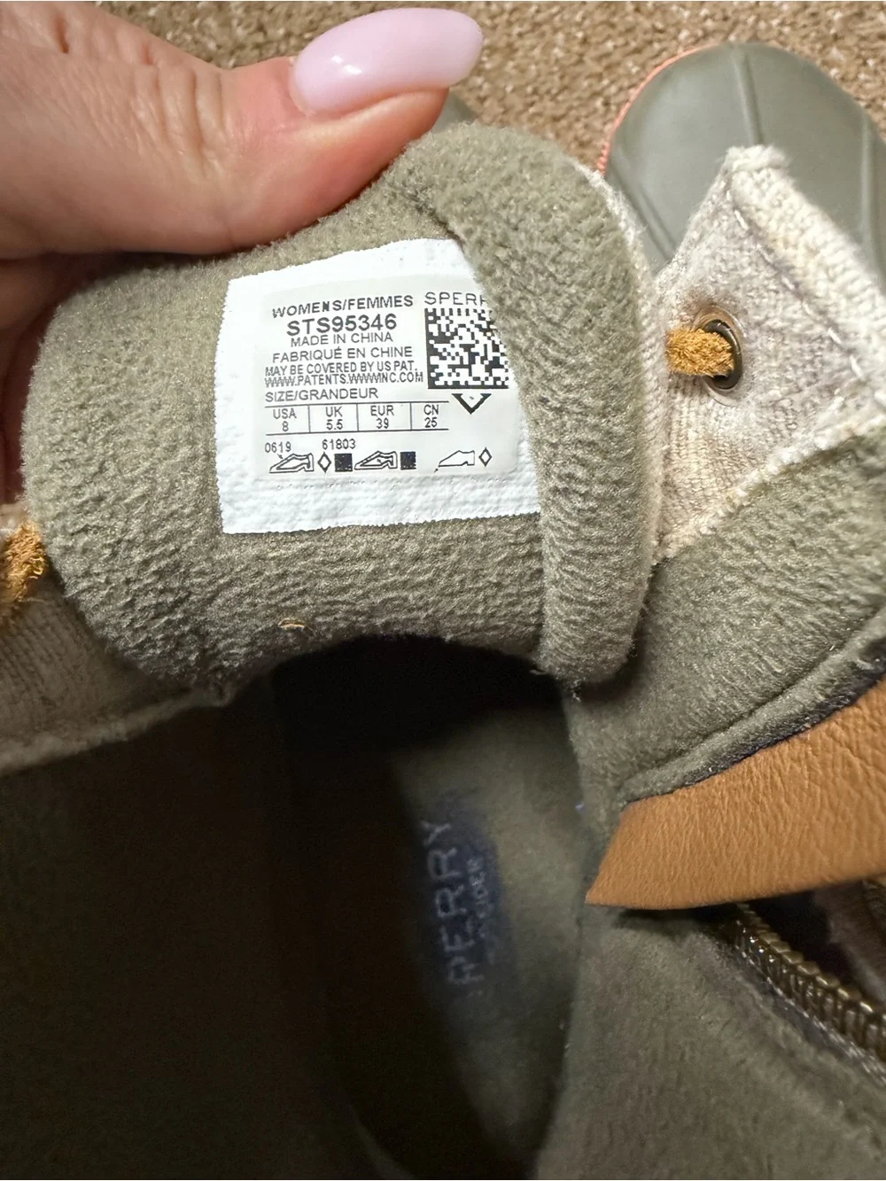 Sperry Waterproof Duck Boots in Olive Green and Orange
